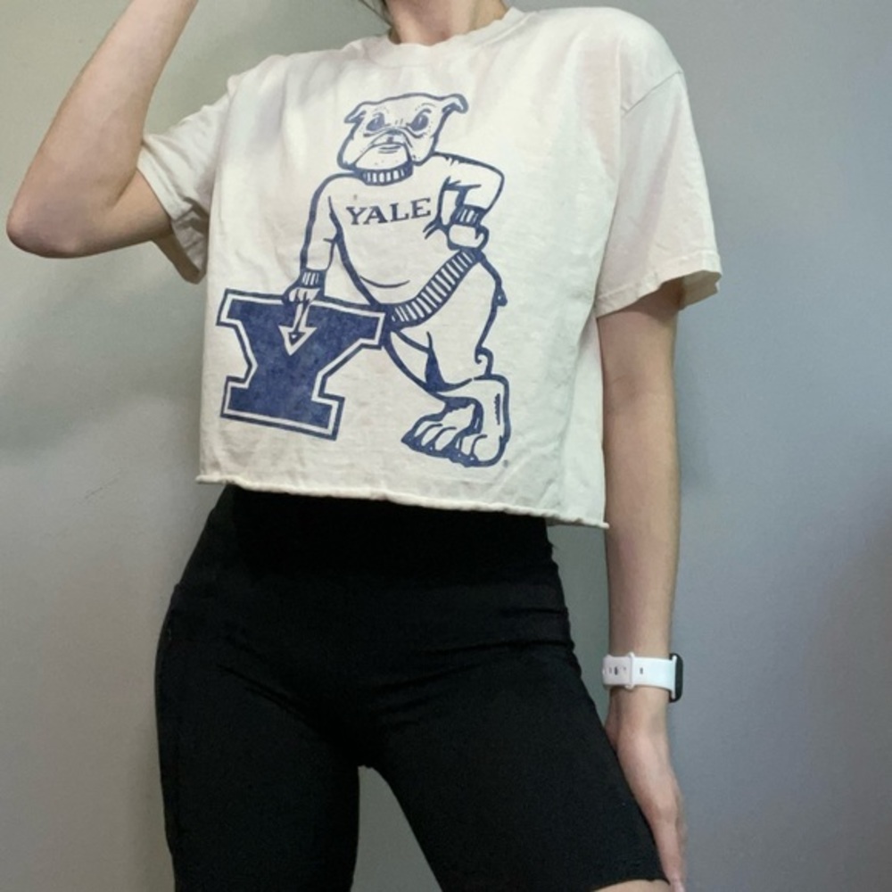 Yale University Cropped Graphic Tee Shirt